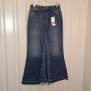 Zara Blue Denim Maxi Skirt Never worn